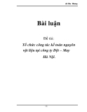 Đề tài: Tổ chức công tác kế toán nguyên vật liệu tại công ty Dệt – May  Hà Nội.