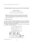 Báo cáo "  Using high algebra to design frequency divider include hazard "