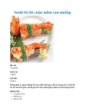 Sushi bò lát cuộn mầm rau muống
