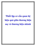 Thiết lập cơ cấu quan hệ hiệu quả giữa thương hiệu mẹ và thương hiệu nhánh