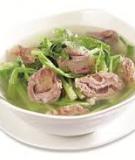 Canh cải xanh nấu bắp bò