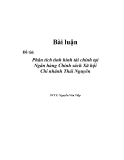 Báo cáo thực tập:  Phân tích tình hình tài chính tại ngân hàng chính sách xã hội Thái Nguyên