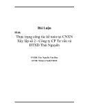 Đề tài: Thực trạng công tác kế toán tại CNXN Xây lắp số 2 - Công ty CP Tư vấn và ĐTXD Thái Nguyên