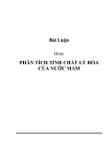 Đề tài: Phân tích tính chất lý hóa của nước mắm