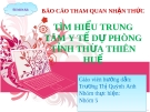 Đề tài: TÌM HIỂU TRUNG TÂM Y TẾ DỰ PHÒNG TỈNH THỪA THIÊN HUẾ