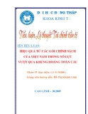 TIỂU LUẬN:  HIỆU QUẢ TỪ CÁC GÓI CHÍNH SÁCH CỦA VIỆT NAM TRONG NỖ LỰC VƯỢT QUA KHỦNG HOẢNG TOÀN CẦU