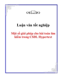 Đề tài: Một số giải pháp cho bài toán tìm kiếm trong CSDL Hypertext
