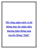 Mở rộng ngân sách và hệ thống bản sắc nhận diện thương hiệu thông qua truyền thông “tĩnh”