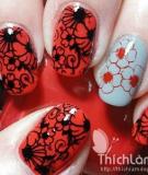 Nail hoa rực rỡ đón thu đông