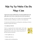 Mặt Nạ Tự Nhiên Cho Da Nhạy Cảm