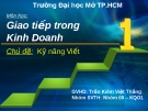 Kỹ năng giao tiếp trong kinh doanh - Kỹ năng viết