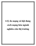 6 lý do mạng xã hội đang cách mạng hóa ngành nghiên cứu thị trường