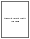 Cách chỉnh sửa nội dung khi in trang Web trong Firefox