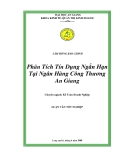 ĐỀ TÀI "  Phân Tích Tín Dụng Ngắn Hạn Tại Ngân Hàng Công Thương An Giang "