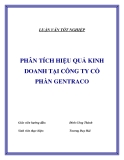 ĐỀ TÀI " PHÂN TÍCH HIỆU QUẢ KINH DOANH TẠI CÔNG TY CỔ PHẦN GENTRACO "