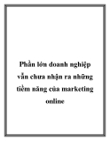 Phần lớn doanh nghiệp vẫn chưa nhận ra những tiềm năng của marketing online 