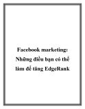 fac marketing: những điều bạn có thể làm để tăng edgerank