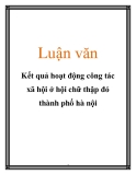 Luận văn: Kết quả hoạt động công tác xã hội ở hội chữ thập đỏ thành phố hà nội