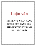 Luận văn: NGHIỆP VỤ NHẬN XĂNG DẦU Ở CỬA HÀNG SỐ 4 THUỘC CÔNG TY XĂNG DẦU BẮC THÁI