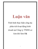 Luận văn: Tình hình thực hiện công tác phân tích hoạt động kinh doanh tại Công ty TNHH cơ kim khí Sơn Hà