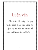 Luận văn: Cấu trúc bộ máy và quy trình kiểm toán của Công ty Dịch vụ Tư vấn tài chính kế toán và Kiểm toán (AASC)