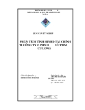 LUẬN VĂN TỐT NGHIỆP PHÂN TÍCH TÌNH HINHD TÀI CHÍNH TẠI CÔNG TY CỔ PHẦN DƯỢC PHẨM CỬU LONG