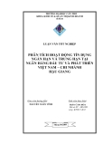 LUẬN VĂN TỐT NGHIỆP PHÂN TÍCH HOẠT ĐỘNG TÍN DỤNG NGẮN HẠN VÀ TRUNG HẠN TẠI NGÂN HÀNG ĐẦU TƯ VÀ PHÁT TRIỂN VIỆT NAM – CHI NHÁNH HẬU GIANG