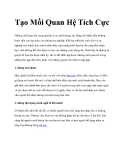 Tạo Mối Quan Hệ Tích Cực