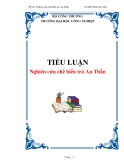 TIỂU LUẬN: Nghiên cứu chế biến trà An Thần