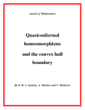 Đề tài "  Quasiconformal homeomorphisms and the convex hull boundary "