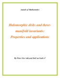 Đề tài "  Holomorphic disks and threemanifold invariants: Properties and applications "