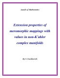 Đề tài " Extension properties of meromorphic mappings with values in non-K¨ahler complex manifolds "