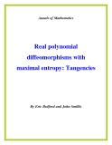 Đề tài " Real polynomial diffeomorphisms with maximal entropy: Tangencies "