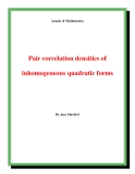 Đề tài " Pair correlation densities of inhomogeneous quadratic forms "