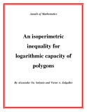 Đề tài "  An isoperimetric inequality for logarithmic capacity of polygons "