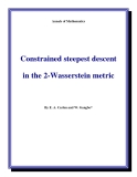 Đề tài " Constrained steepest descent in the 2-Wasserstein metric "
