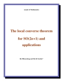 Đề tài "  The local converse theorem for SO(2n+1) and applications "