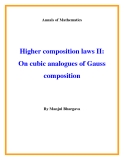 Đề tài "  Higher composition laws II: On cubic analogues of Gauss composition "