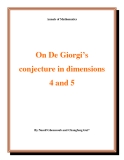 Đề tài "  On De Giorgi’s conjecture in dimensions 4 and 5 "