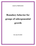 Đề tài "Boundary behavior for groups of subexponential growth "