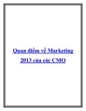 Quan điểm về Marketing 2013 của các CMO