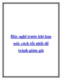 Hãy nghĩ trước khi bạn nói: cách tốt nhất để tránh giảm giá