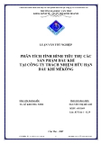 Luận văn " PHÂN TÍCH TÌNH HÌNH TIÊU THỤ CÁC SẢN PHẨM DẦU KHÍ TẠI CÔNG TY TRÁCH NHIỆM HỮU HẠN DẦU KHÍ MÊKÔNG "