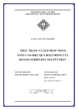 Luận văn " THỰC TRẠNG VÀ GIẢI PHÁP NHẰM NÂNG CAO HIỆU QUẢ HOẠT ĐỘNG CỦA DOANH NGHIỆP DUY NGUYÊN PHÁT "