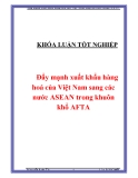 Luận văn " Đẩy mạnh xuất khẩu hàng hoá của Việt Nam sang các nước ASEAN trong khuôn khổ AFTA "