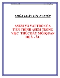 Luận văn " ASEM VÀ VAI TRÒ CỦA TIẾN TRÌNH ASEM TRONG VIỆC THÚC ĐẨY MỐI QUAN HỆ Á - ÂU "