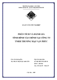 Luận văn " PHÂN TÍCH VÀ ĐÁNH GIÁ TÌNH HÌNH TÀI CHÍNH TẠI CÔNG TY TNHH THƯƠNG MẠI VẠN PHÚC "