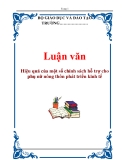 Luận văn: Hiệu quả của một số chính sách hỗ trợ cho phụ nữ nông thôn phát triển kinh tế