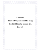 Luận văn Khảo sát và phân tích khả năng thu hút khách tại khu du lịch Dốc Lết