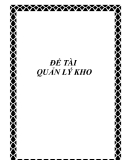 Đồ án quản lý kho